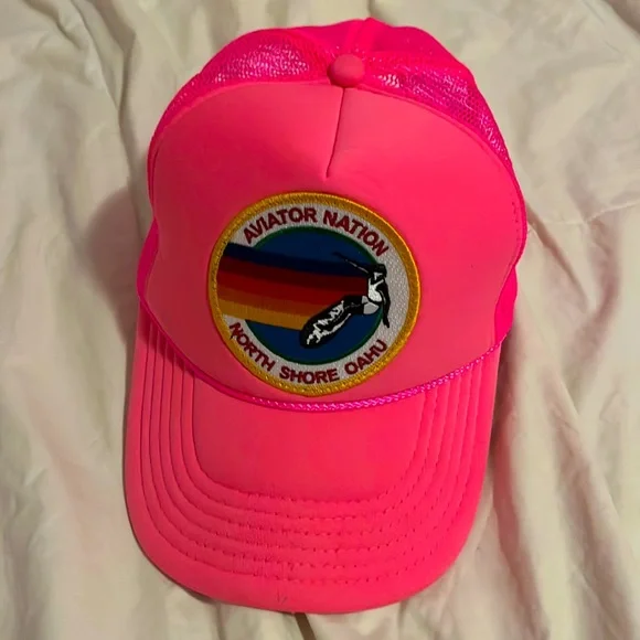 preppy, hot, pink aviator, nation, trucker hat Aviator Nation Pink Hats for Women | Mercari main image 4